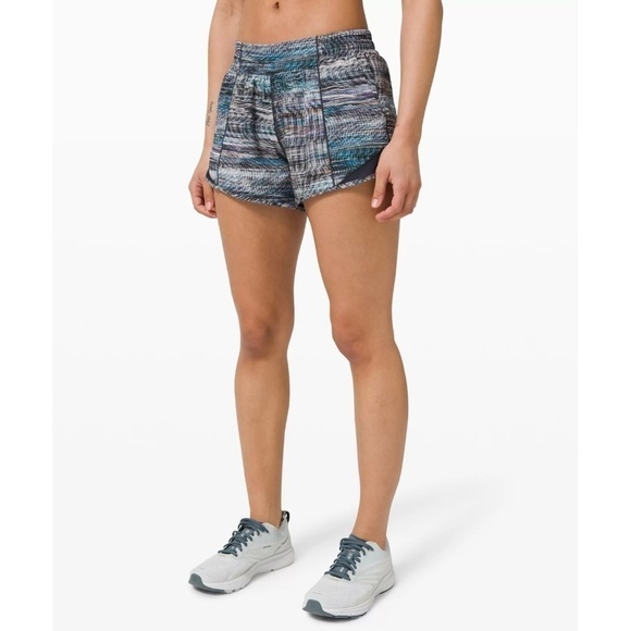 Lululemon | Hotty Hot Short Long 4" Digital Oasis Grey Multi Size 2 - Picture 4 of 9